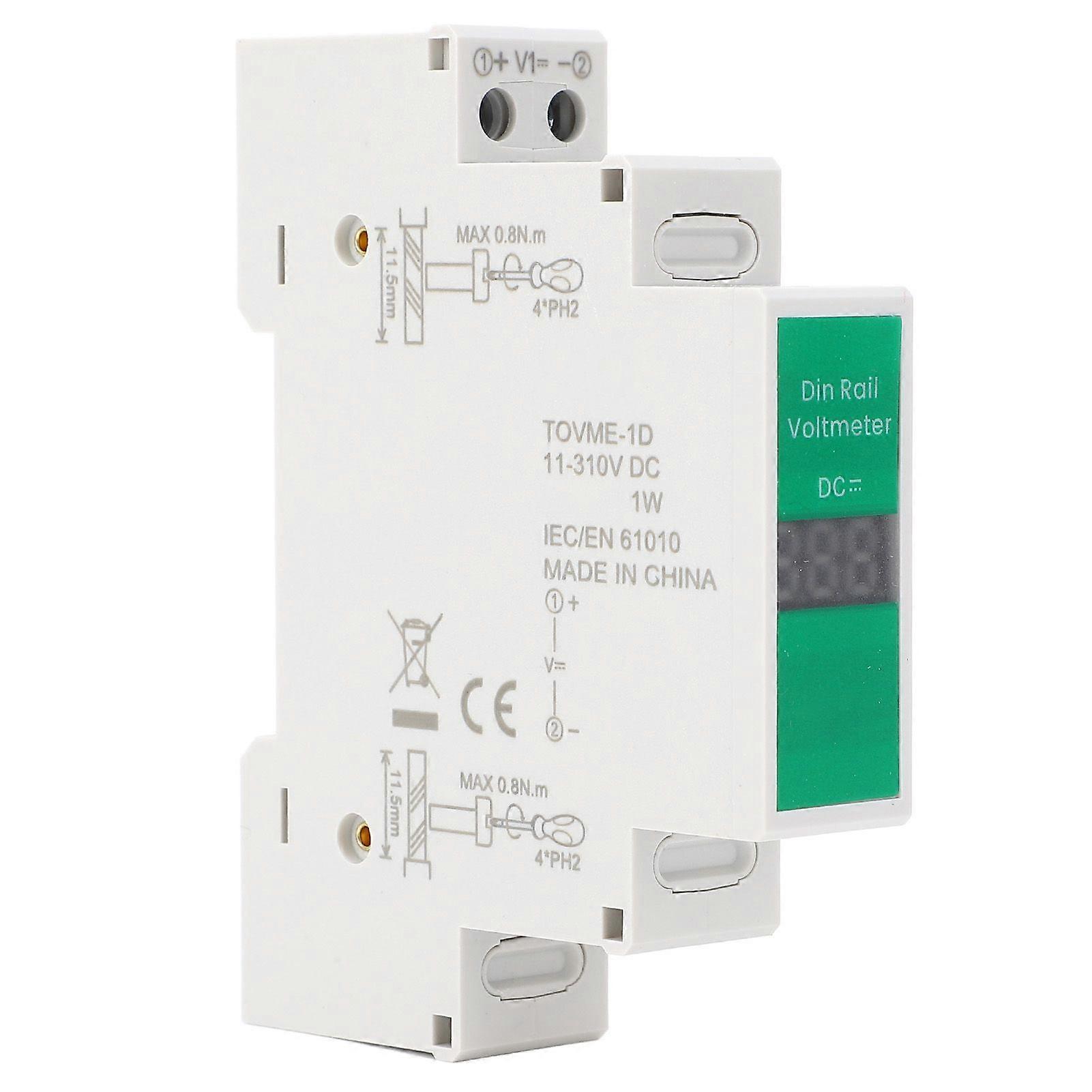 DC Voltage Meter LED Digital Display Switching Output DIN Rail Mount Voltmeter Electrical Instrument 11V310V