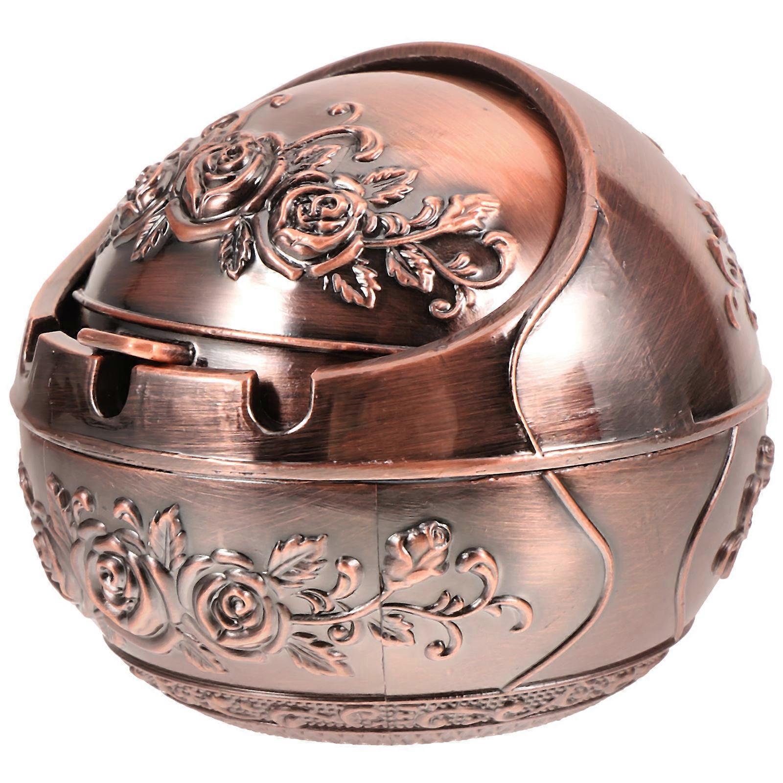 Ash Tray Vintage Rose Pattern Lidded Ashtray 4Pcs for Household Use