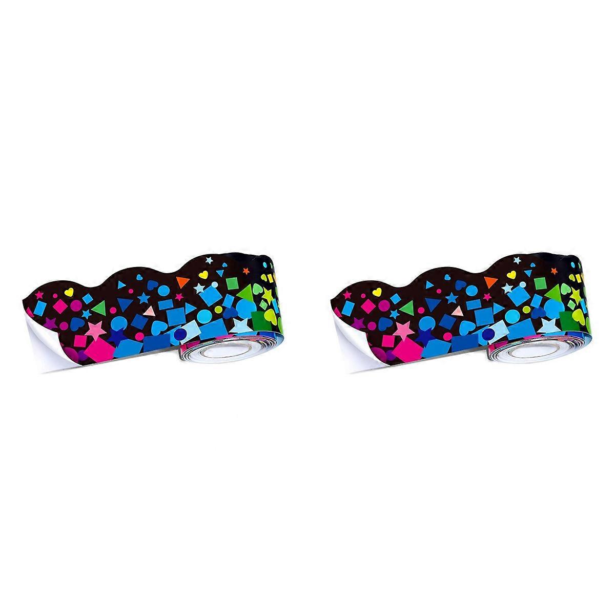 Scalloped Confetti Border Trim Sticker for School Classroom Decor