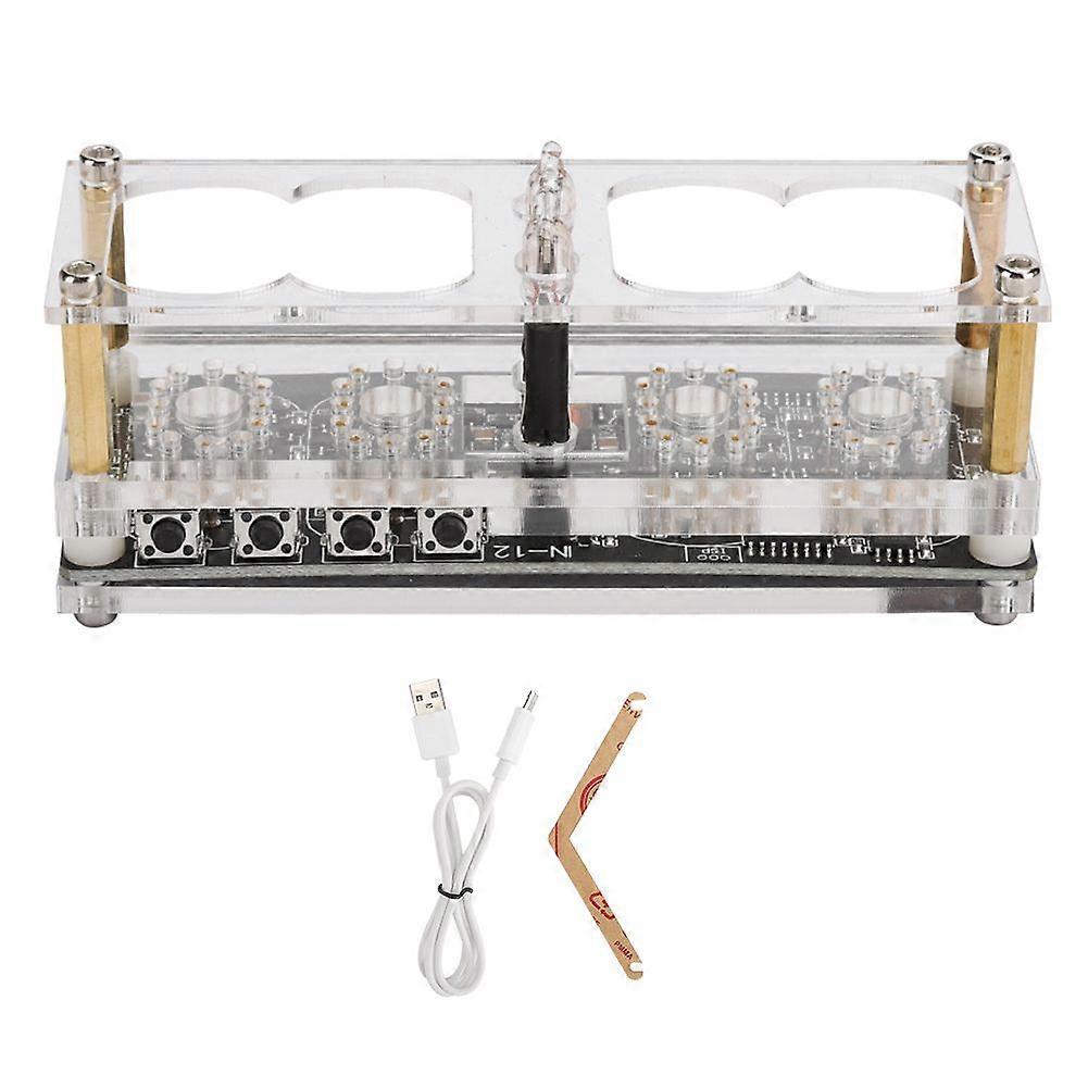 IN12 LED Tube Clock 4Bit SevenColor RGB LED Digital Nixie Clock IN12B