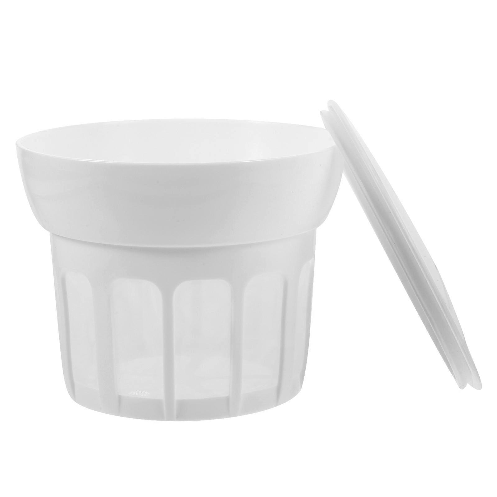 Fine Mesh Strainer 3Pcs Lidded Yogurt Maker Strainer For Home Use White Water Separation