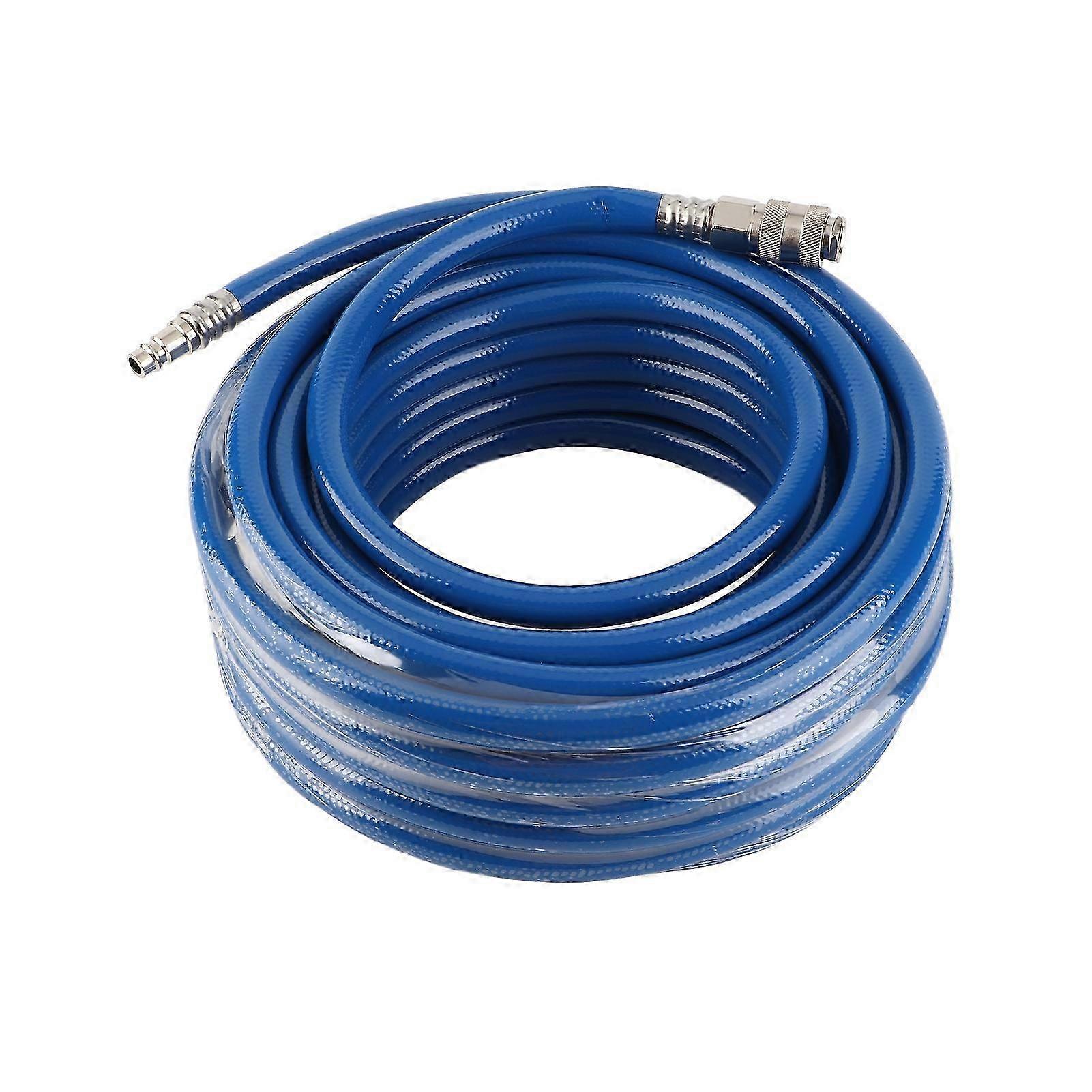 25-26 15M Blue Flexible Pneumatic PVC Hose with Quick Connector for Air Compressor