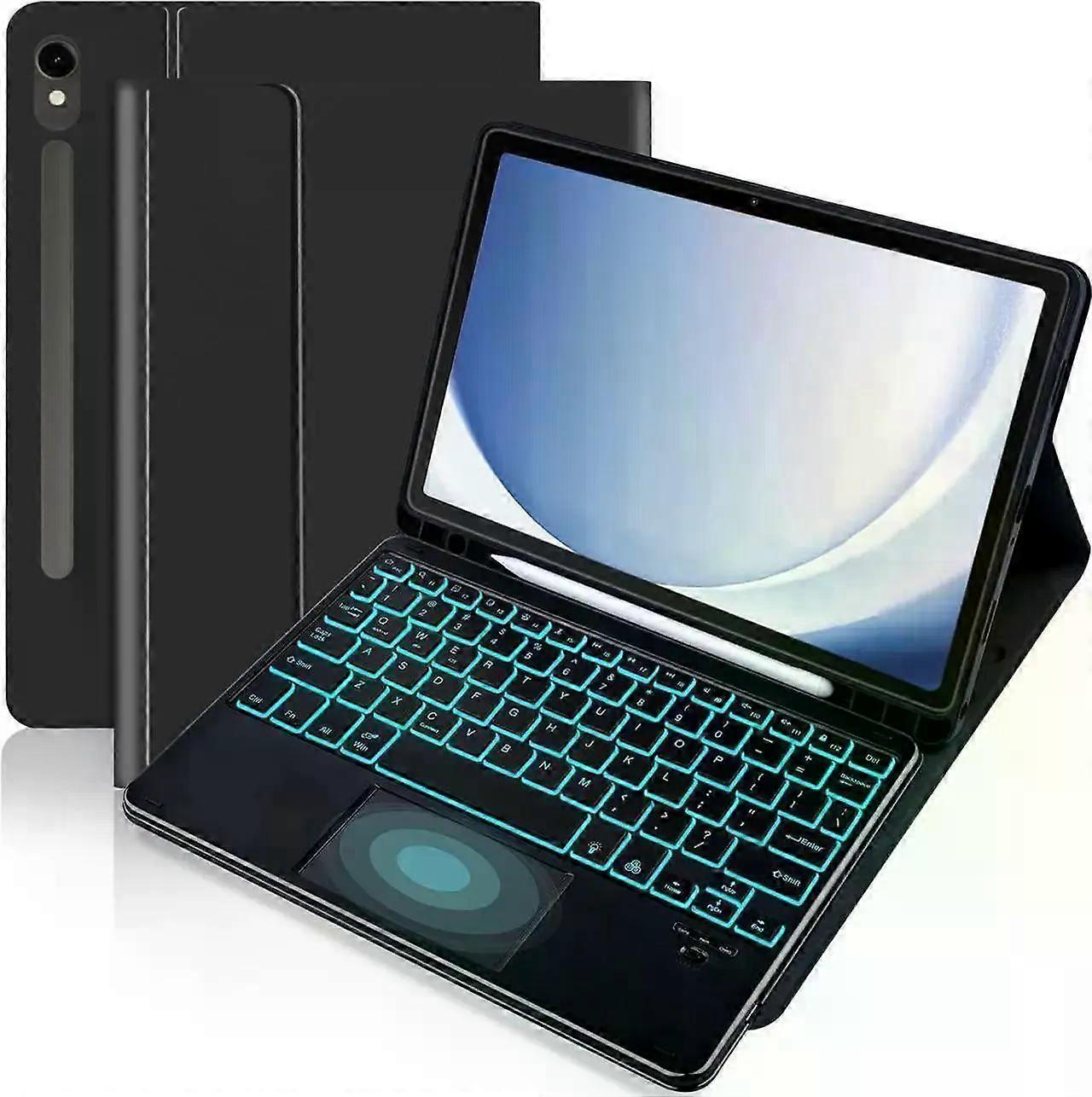 Bluetooth Keyboard Case for Samsung Galaxy Tab A11 8.7 inch 2025 SM-X130/X133/X135, Wireless Keyboard with Trackpad & 7-Color Backlit & 3-Angle Kickst