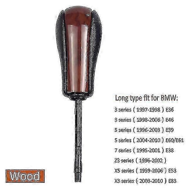 Automatic At Short Long Gear Stick Car Shift Gear Knob For Bmw E81 E82 E87 E90 E91 E92 E93 E36 E38 E39 E46 Z4 Z3 E53 E60 X5 X3-wood-long
