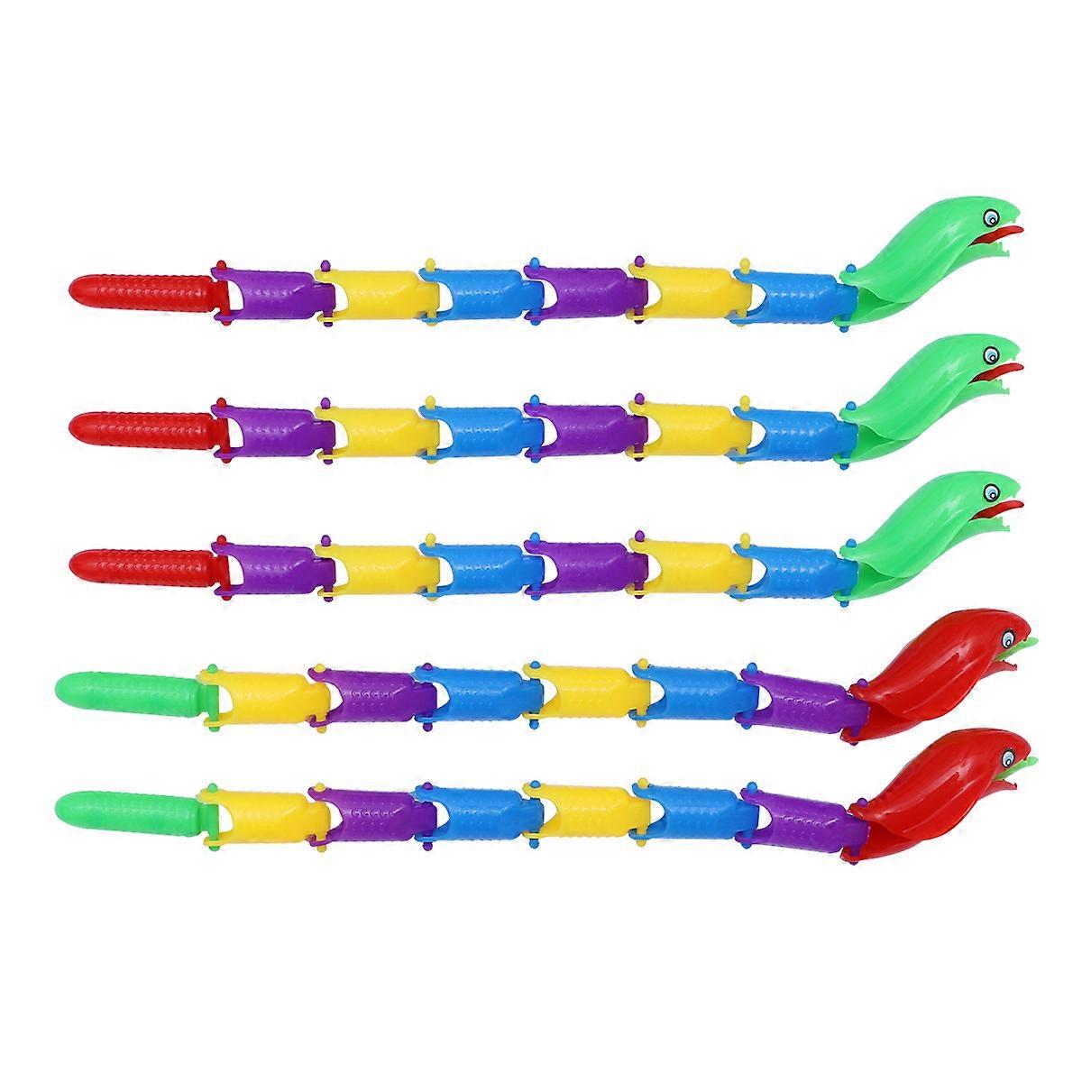 Plastic Snake Toy Realistic Rubber Snake Figure Set for Kids 5Pcs Assorted Colors