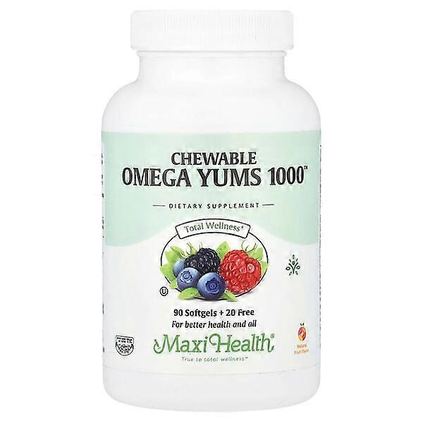 Maxi Health, Chewable Omega Yums 1000ÃÂ¢ÃÂÃÂ¢, Natural Fruit, 110 Softgels