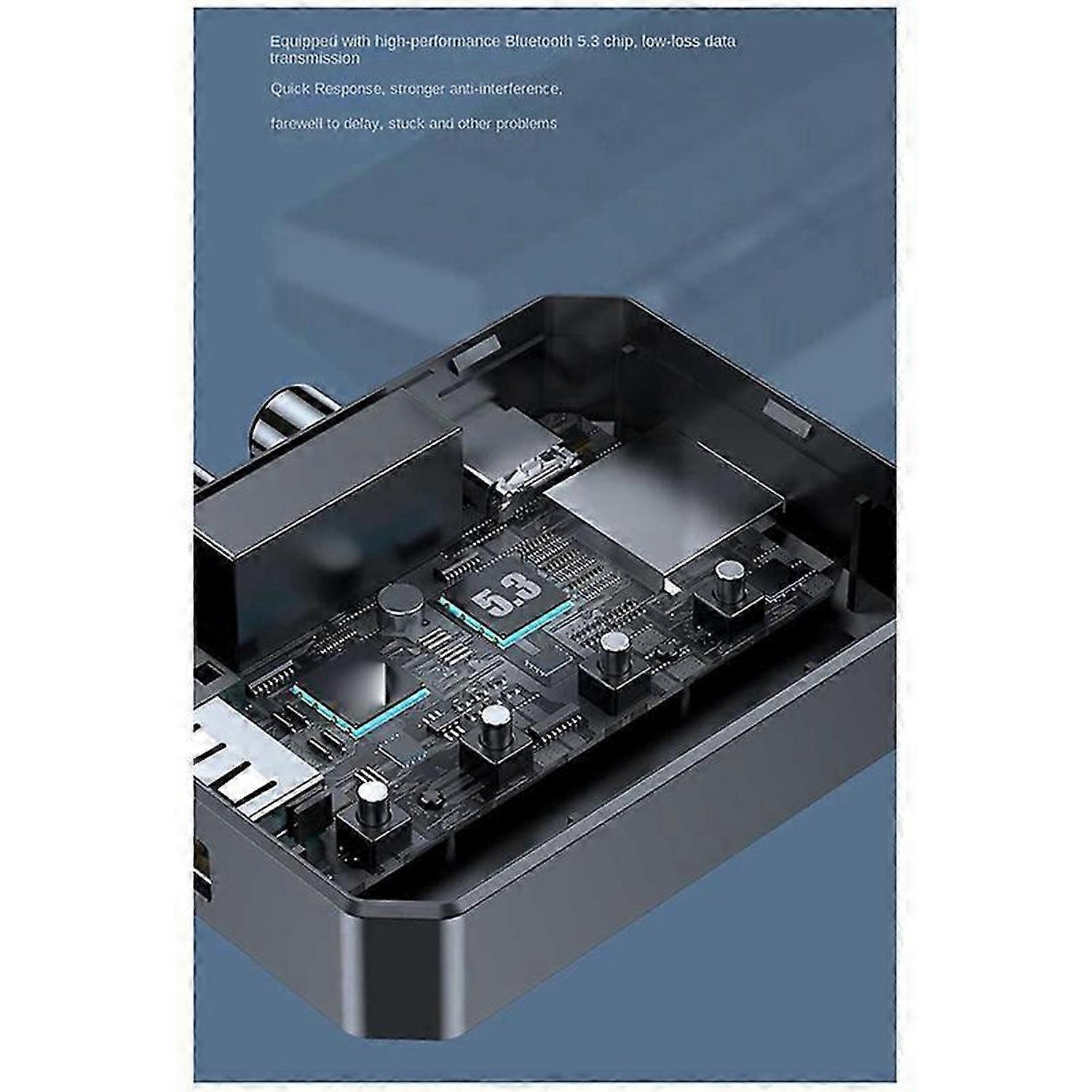 Bluetooth 5.3 Audio Receiver USB U Disk Playback Wireless Adapter R/L 2 RCA/3.5mm AUX/Optical Jack f