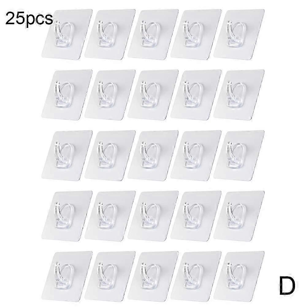 5-25pcs Self Adhesive Strong Sticky Hooks Heavy Duty Wall Seamless Clear Hooks 25-26s