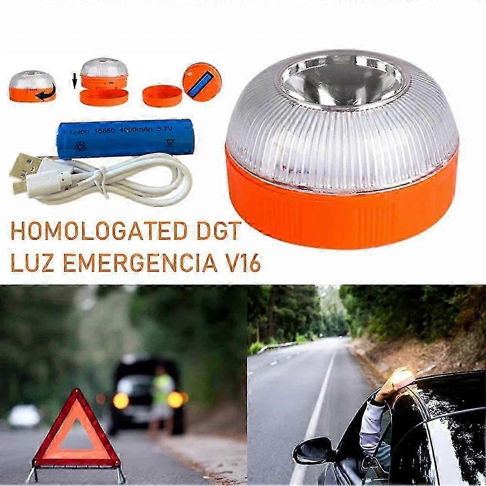 Dgt Rechargeable Light V16 Approved Homologated Car Emergency Help Flash Magnetic Induction Strobe Flashing Warning Light 25-26s