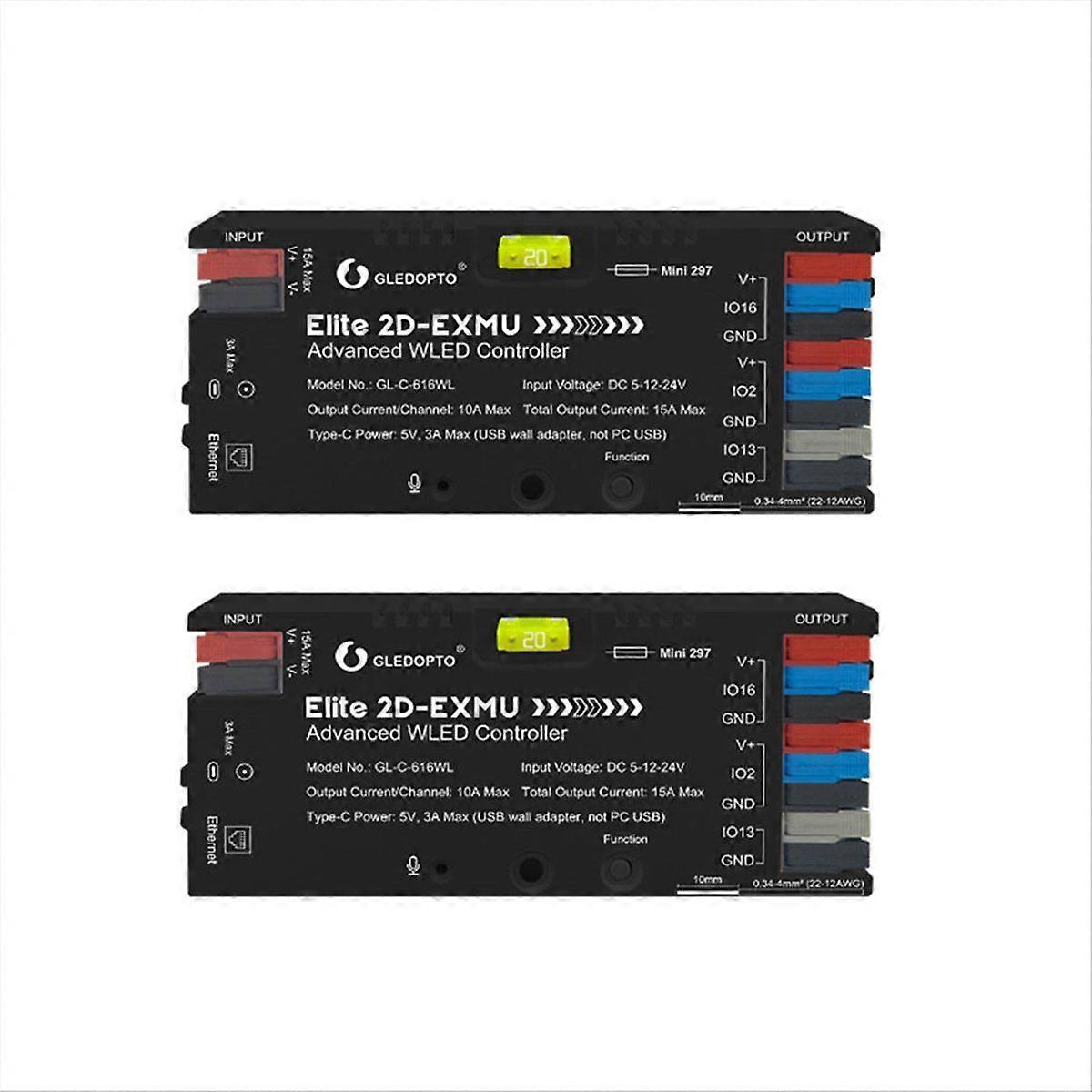 Elite ESP32 WLED Contrôleur LED Ethernet Musique réactive Économie d’énergie Relais 20A Fusible DIY Dynamic Lig