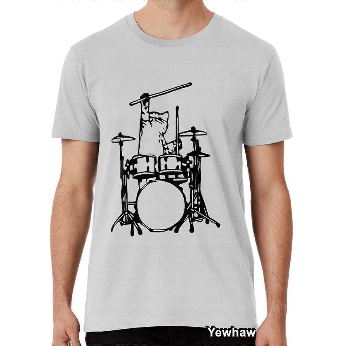 Funny Cat Playing Drums T-shirt cute cats