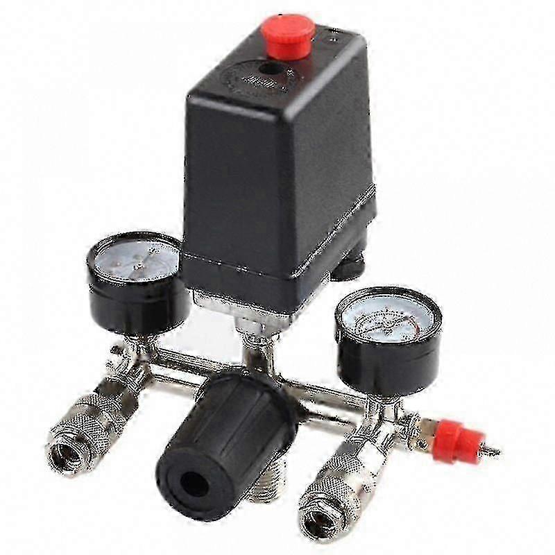 Pressure Regulator with Pressure Switch for Compressor, 2 Display Gauges SZRH