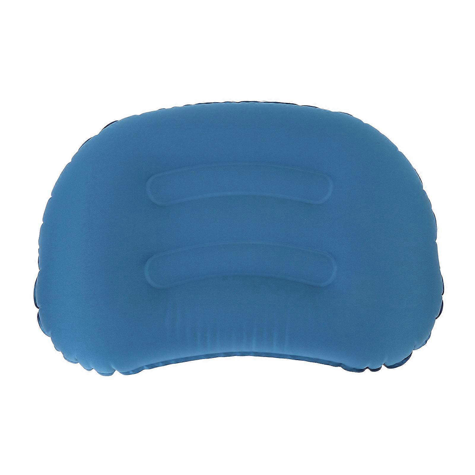 Travel Inflatable Pillow Inflatable Lumbar Support Pillow Portable Foldable Outdoor Inflatable Pillow for Airplanes Trains Offices Blue 