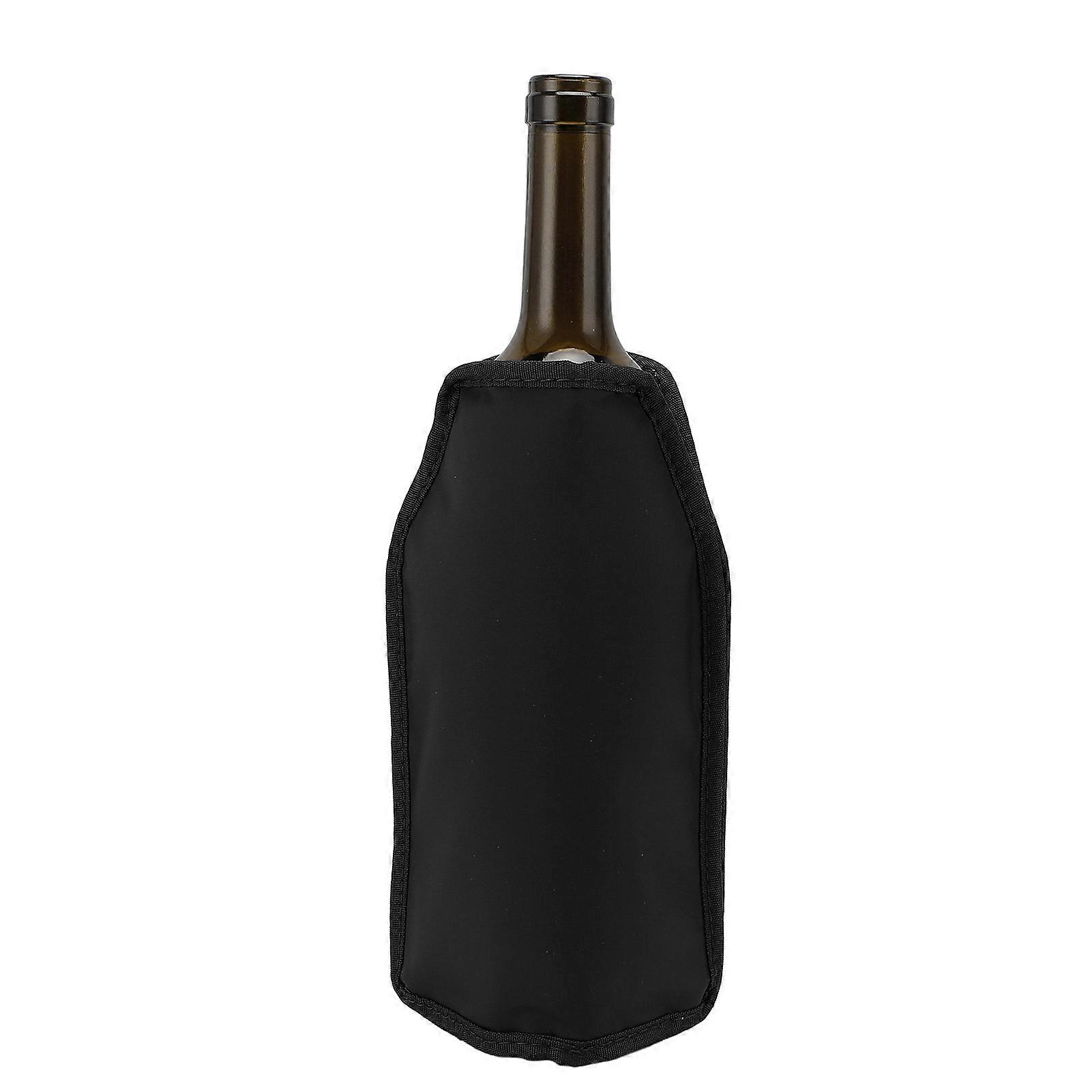 酒柜套可重复使用的酒瓶凝胶冷却器套冷冻机冷冻机持久保持葡萄酒凉爽冷冻黑色