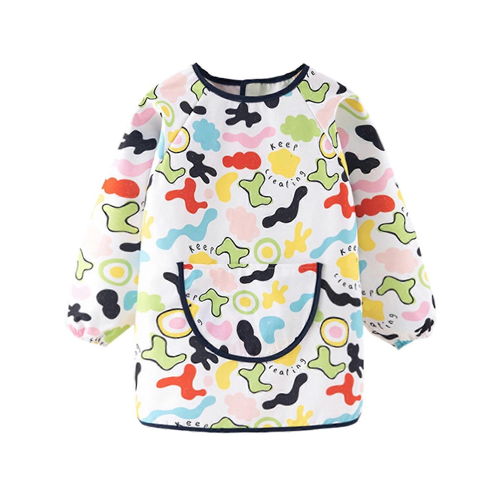 2er-Pack Kinder-Malschürzen mit Tasche, langärmelig, wasserabweisend, mehrfarbig