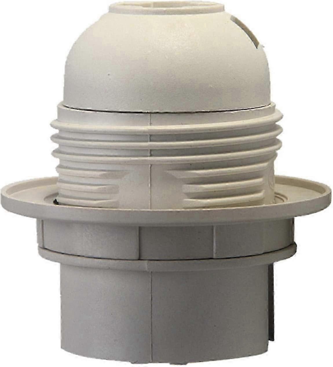 E27 Pendant Socket with Shade Ring & 10mm Thread, White (10pcs) High Quality