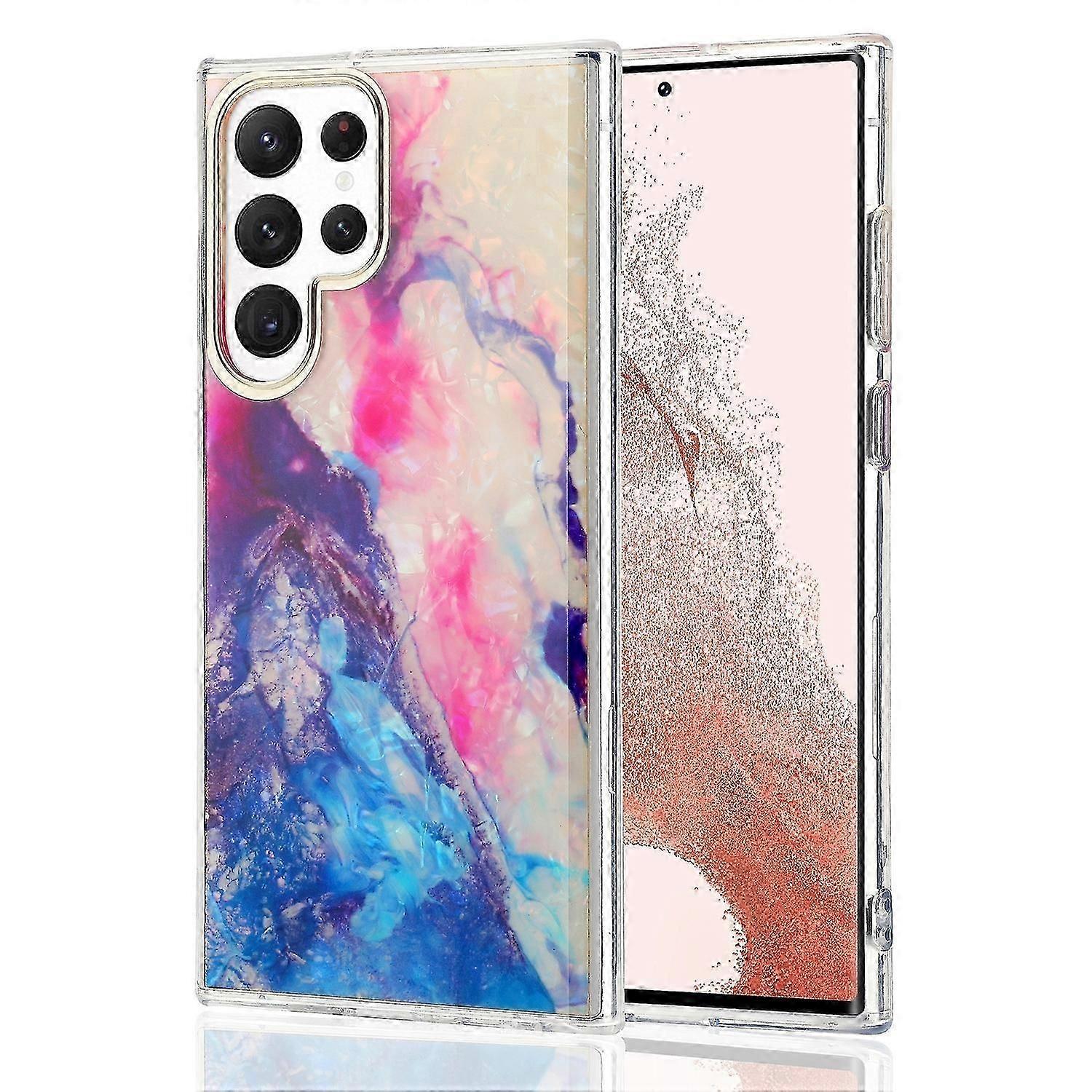 For Samsung Galaxy S22 Ultra 5G Electroplating Shell Texture Phone Case