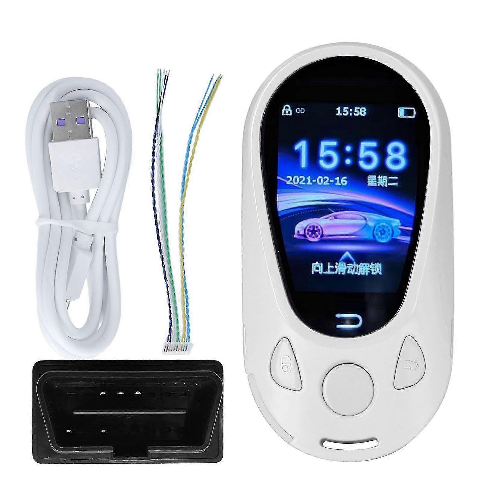 Smart LCD Touch Screen Car Keys Keyless Entry Universal Remote Key for Start and Stop Engine Button Car Models Silver