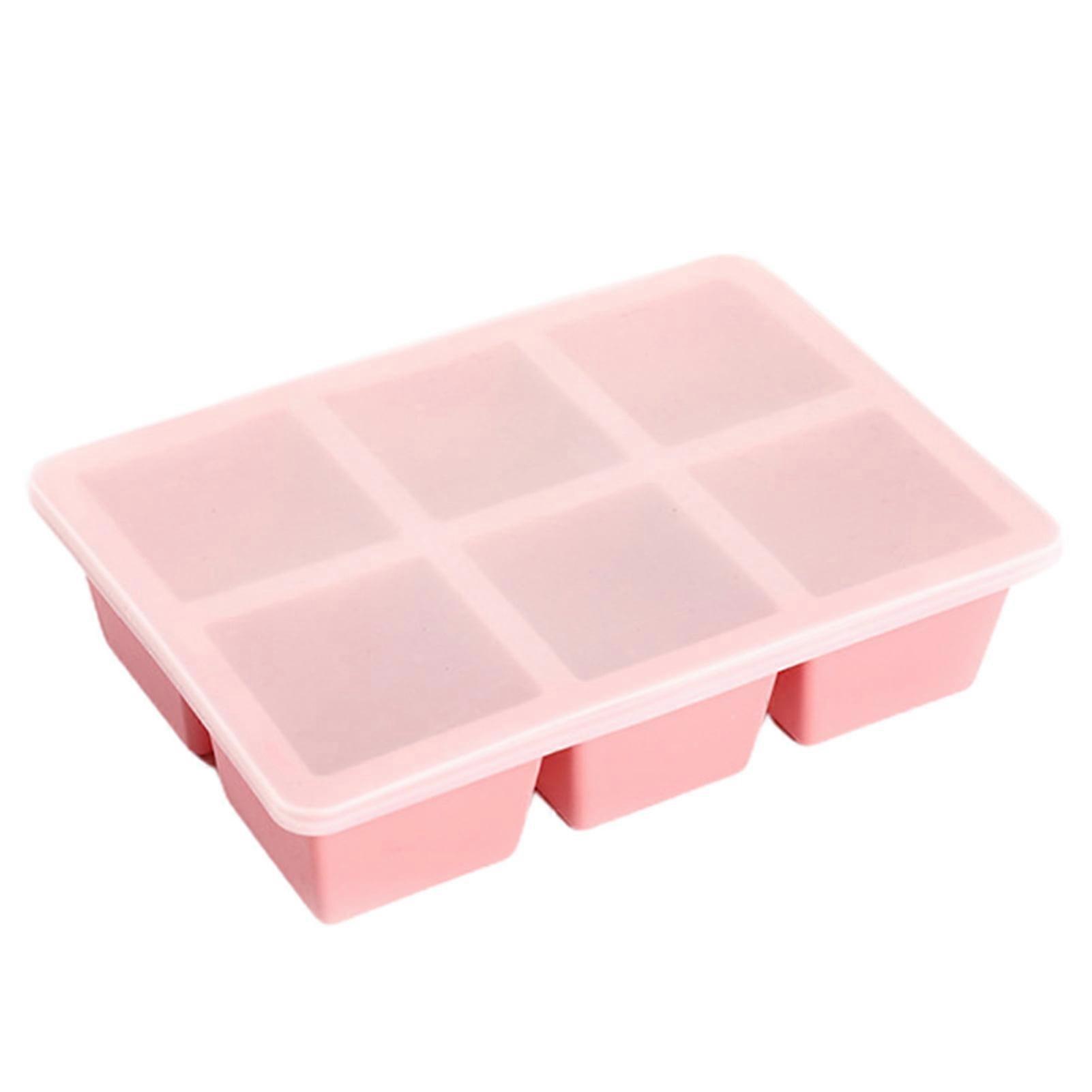 Ice Cube Mold - 6/8 Grids Silicone Ice Making Tray, Easy Release Large Square Cube Mold for Home Kitchen