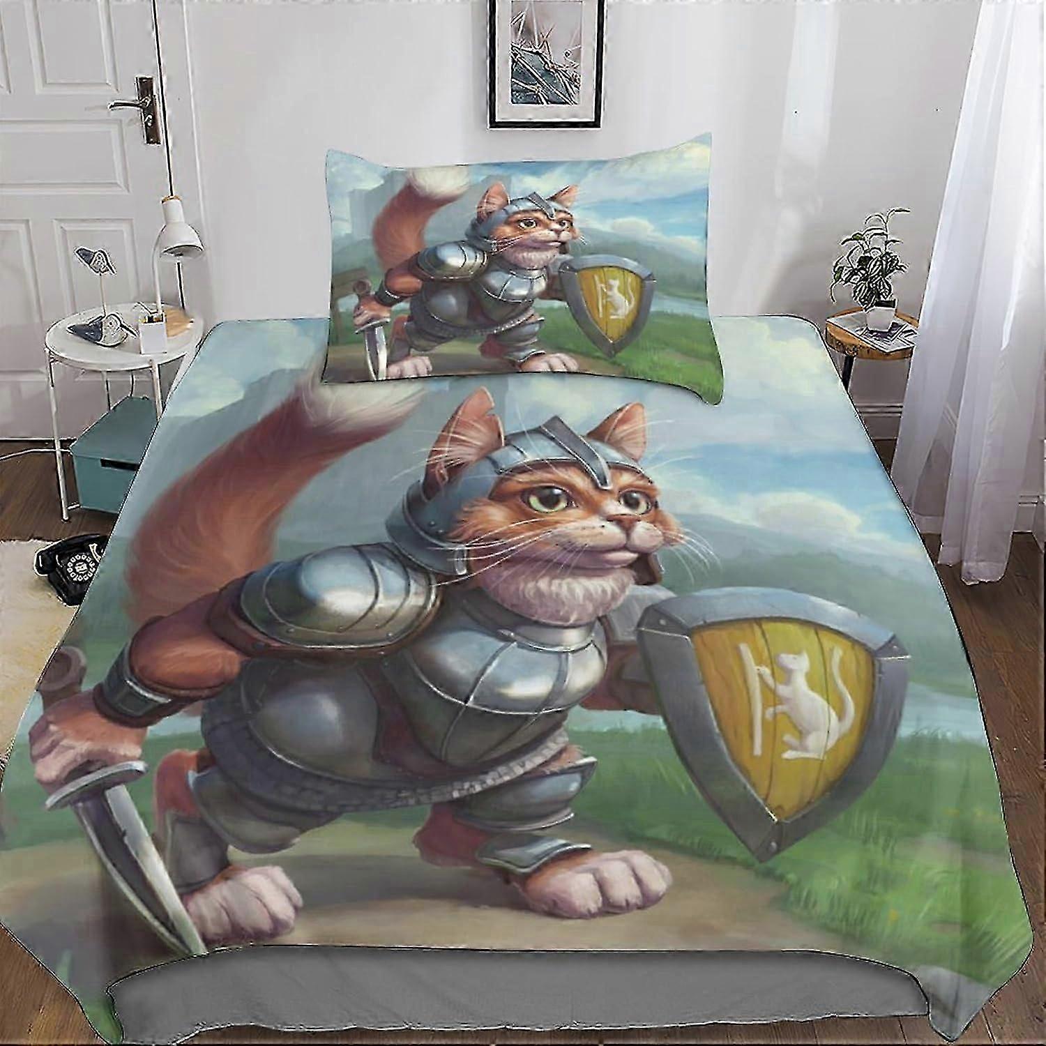 As peças de gato Conjunto de cama de microfibra Os gatos Duvet Capa edredom com zíper - Impresso Duvet Cover Sets com fronhas 135 * 200 CM