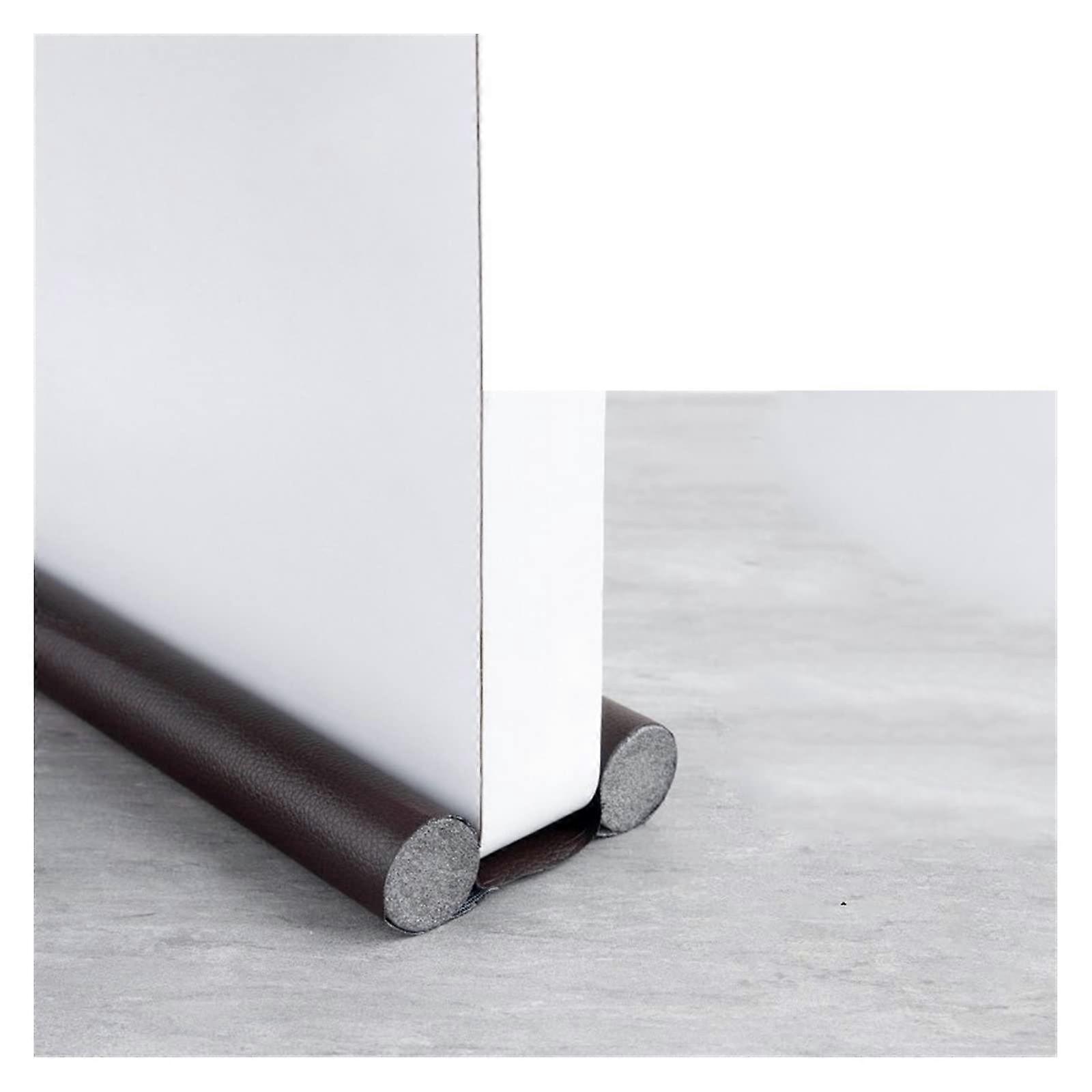 Door Draft Stopper Under Door Gap Blocker Sound & Weather Seal 93cm 2 Pack PU Brown A