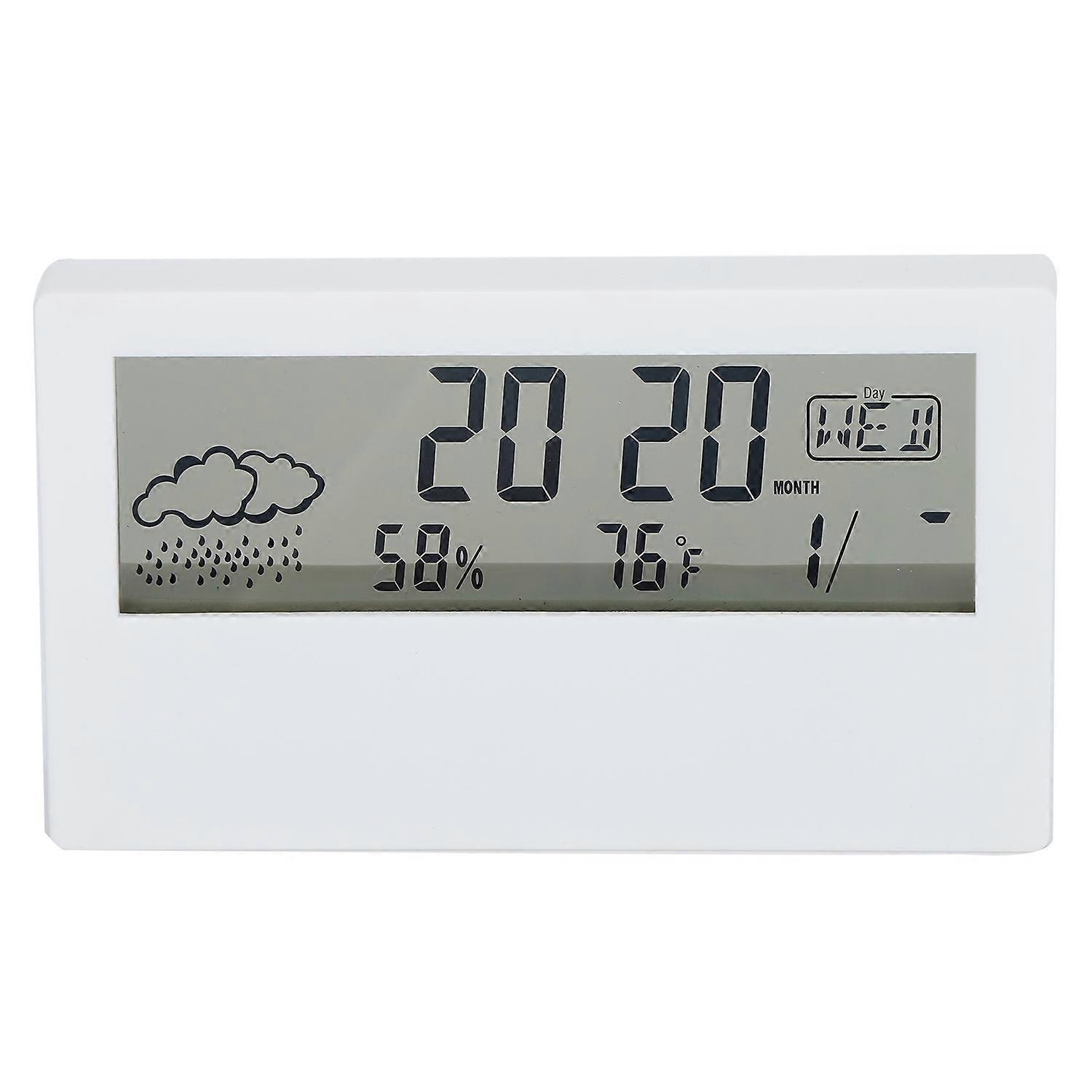 Alarm Clock LED Temperature and Humidity Digital Display Night Use Eye Protection Clock