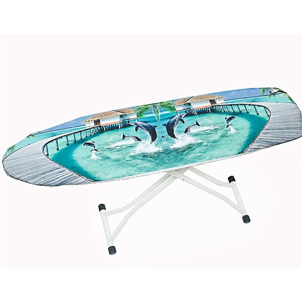 Ironing Board Cover 140x50cm with Scorch Protective Mesh, Universal Fit Polyester Dolphin Design