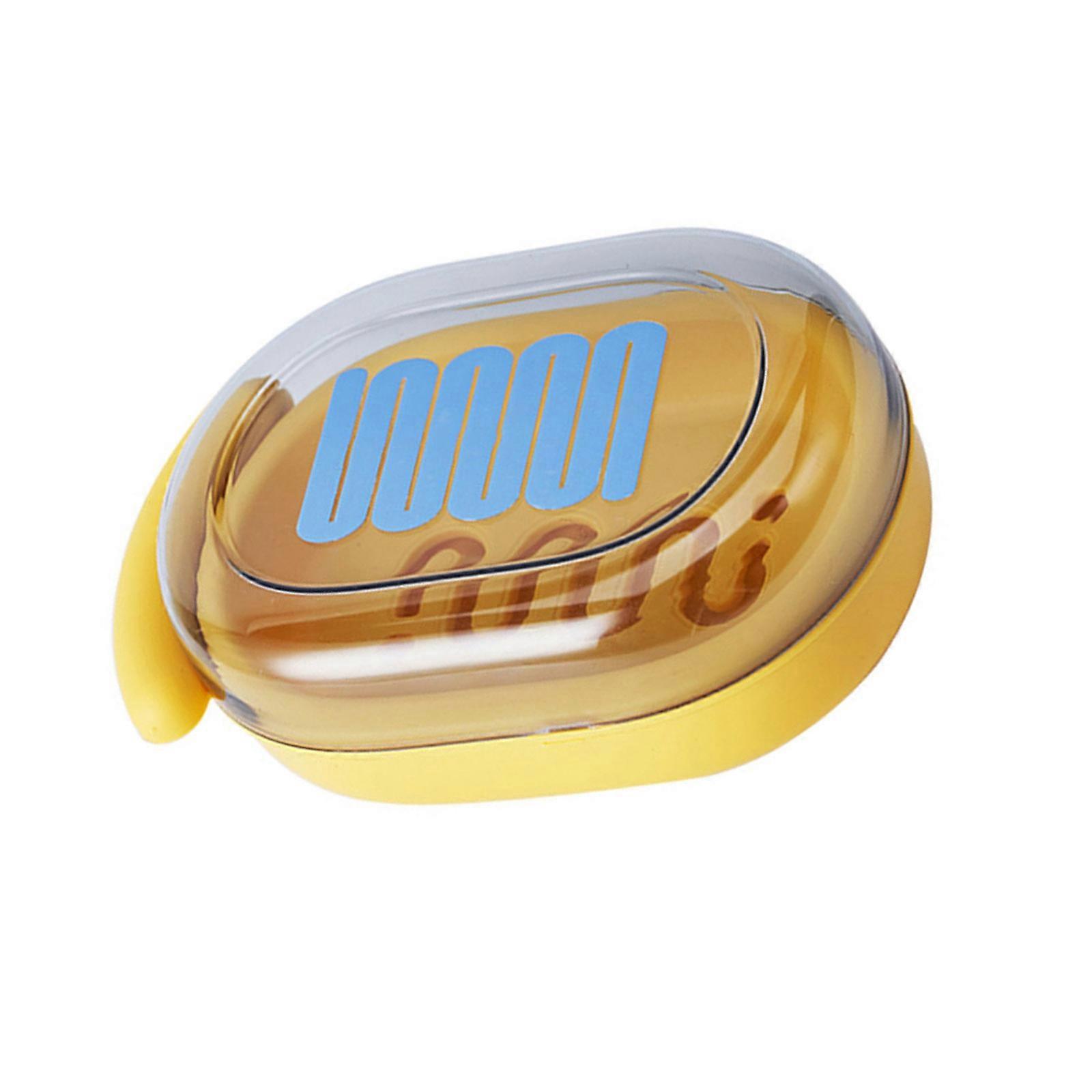 Compact 2 Layer Soap Storage Container With Secure Cover Drain Holes For Shower Travel Bathroom Countertop Accessories  Yellow