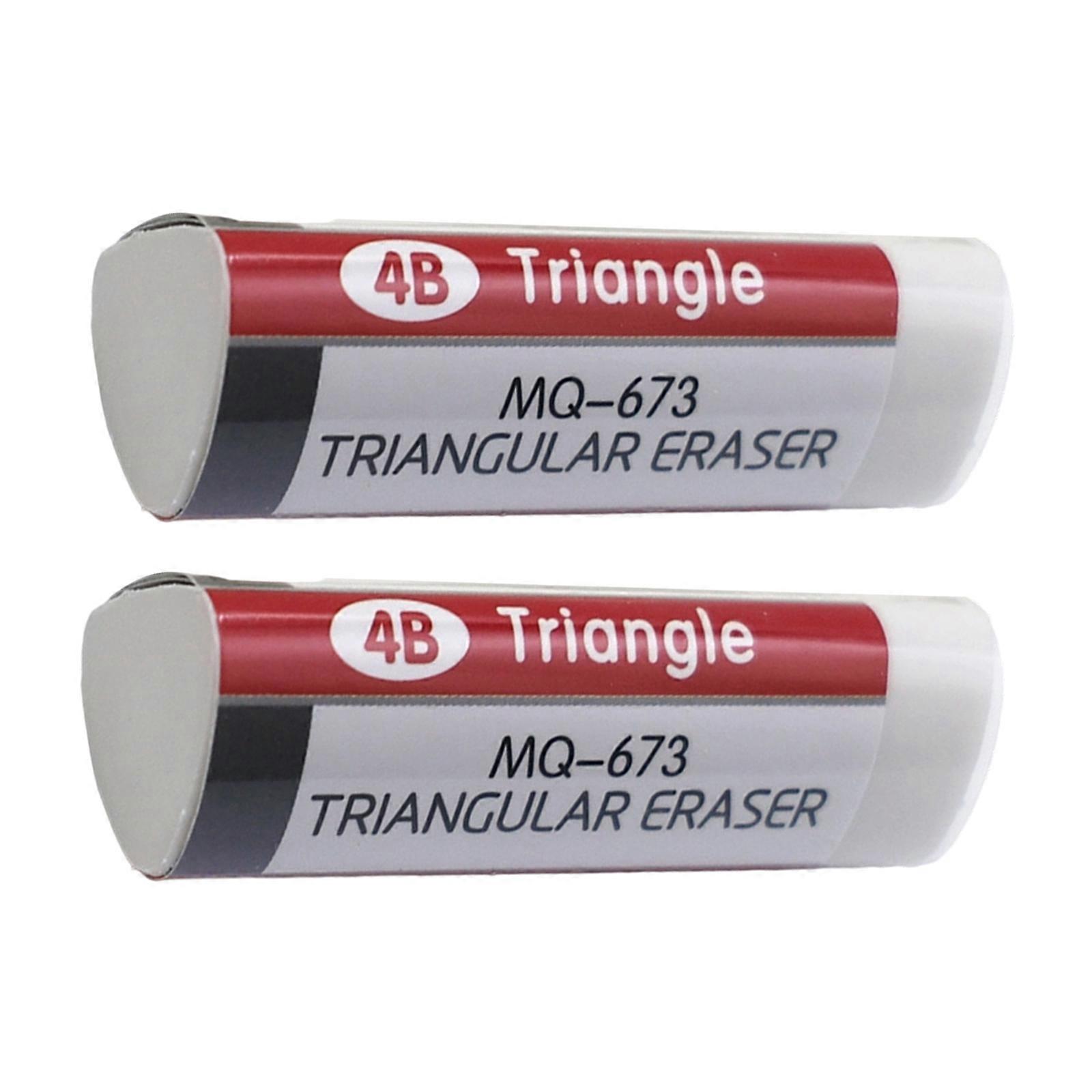 2Pieces Artist Art Erasers Ergonomic Grip Triangular Rubber Erasers Set For Student Artist Drawing Sketching Drafting  White