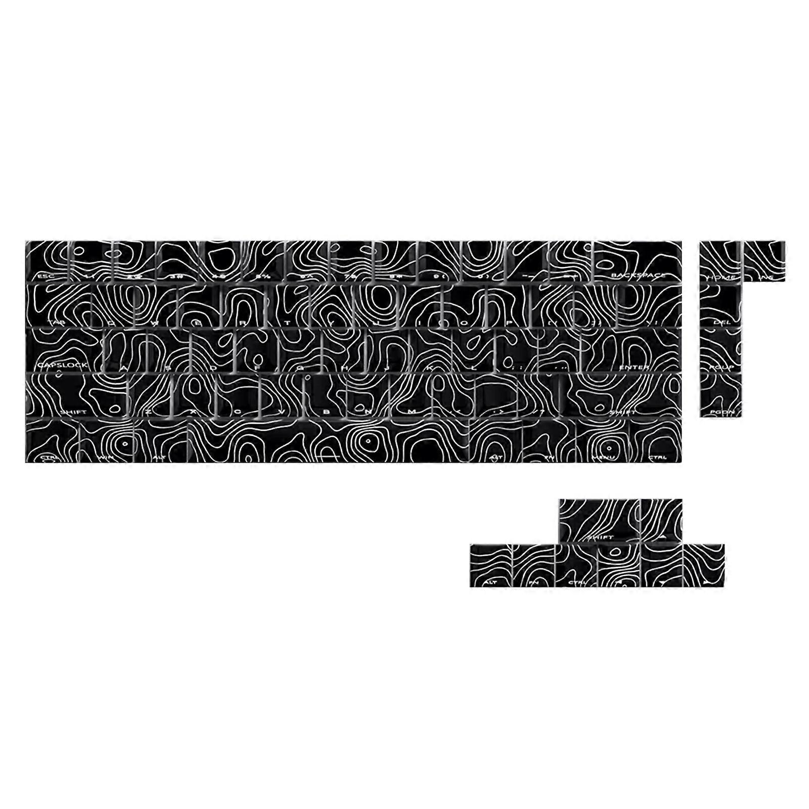 64/74Key Side Print Translucents Keycaps Contour3.0 Original Profile Sublimations Backlit Keycap for Mechanical Keyboards Multicolor