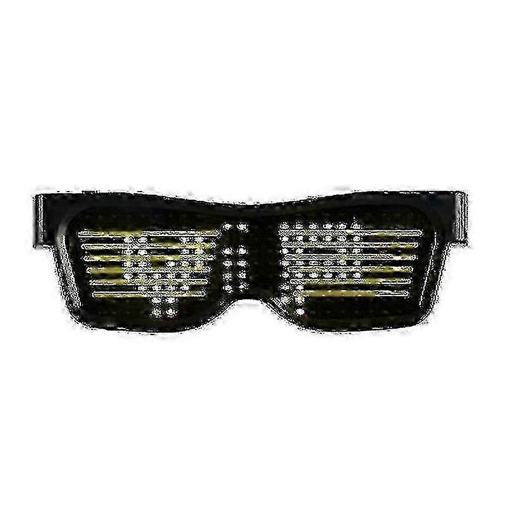Bluetooth Programmable LED Glasses with Custom Text, Animation, and Rhythm Light Effects