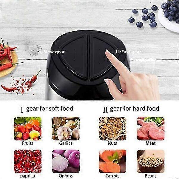 Electric kitchen chopper, 2L capacity, 300W power, multi-functional and multi-speed