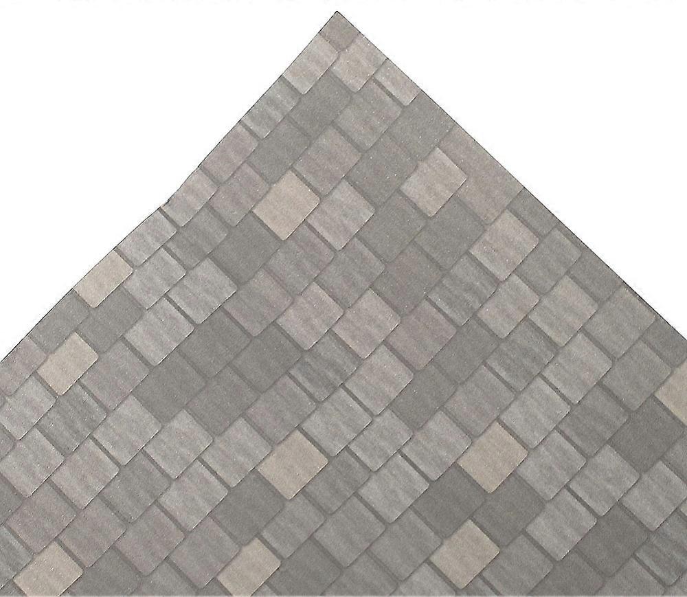 دمى البيت رمادي سقف بلاط ورقة مصغرة طباعة خلفية خارجية طويلة