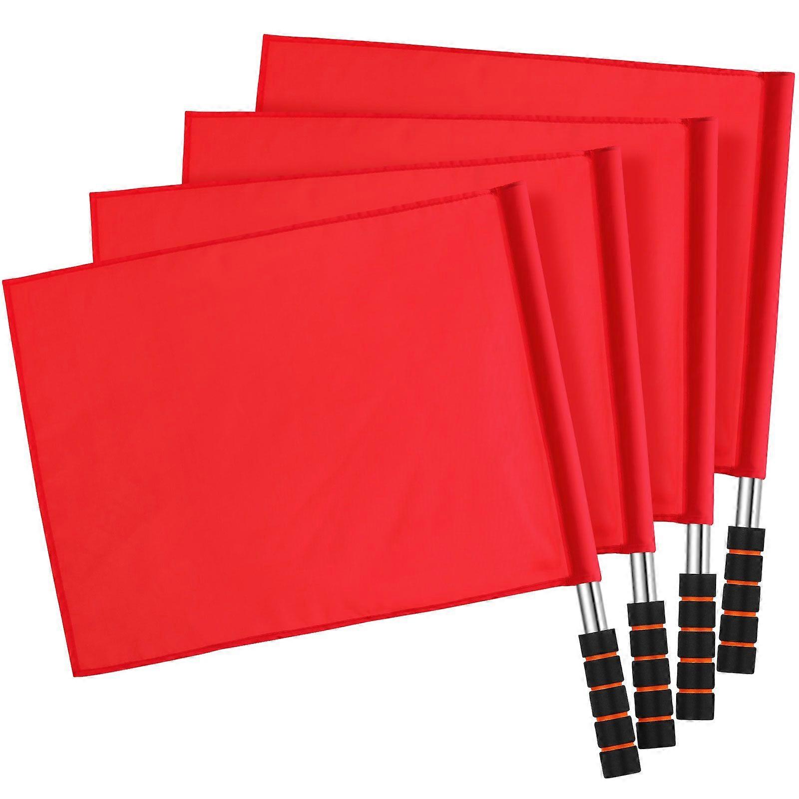 4 Pcs Referee Flags Command Flags Signal Flags Hand Waving Flags for Game Match Competition