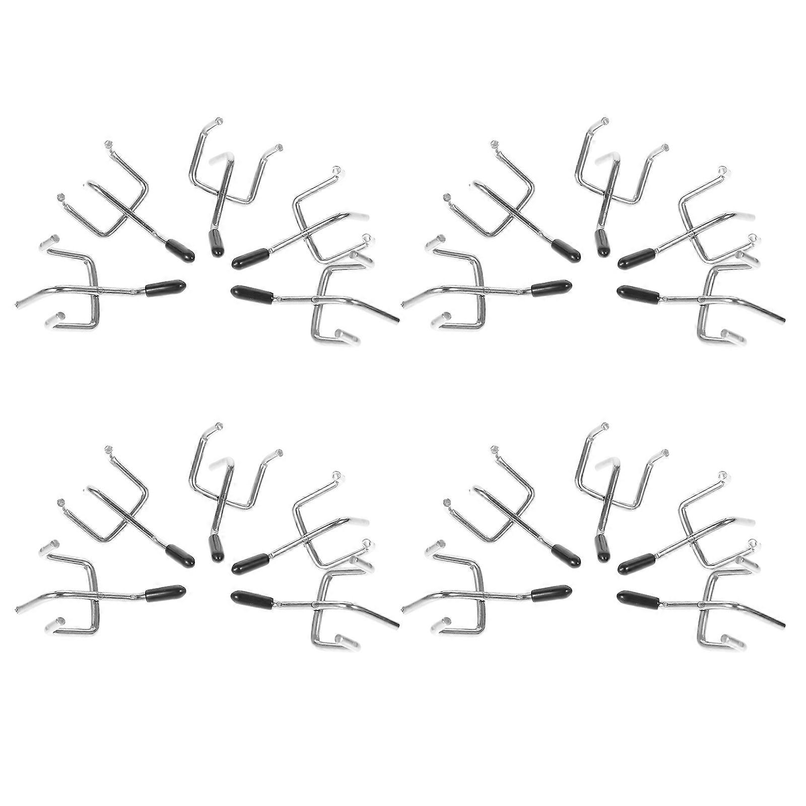 20 Sets Pegboard Hooks Heavy Duty Iron Pegboard Hanging Hooks with Protection Caps