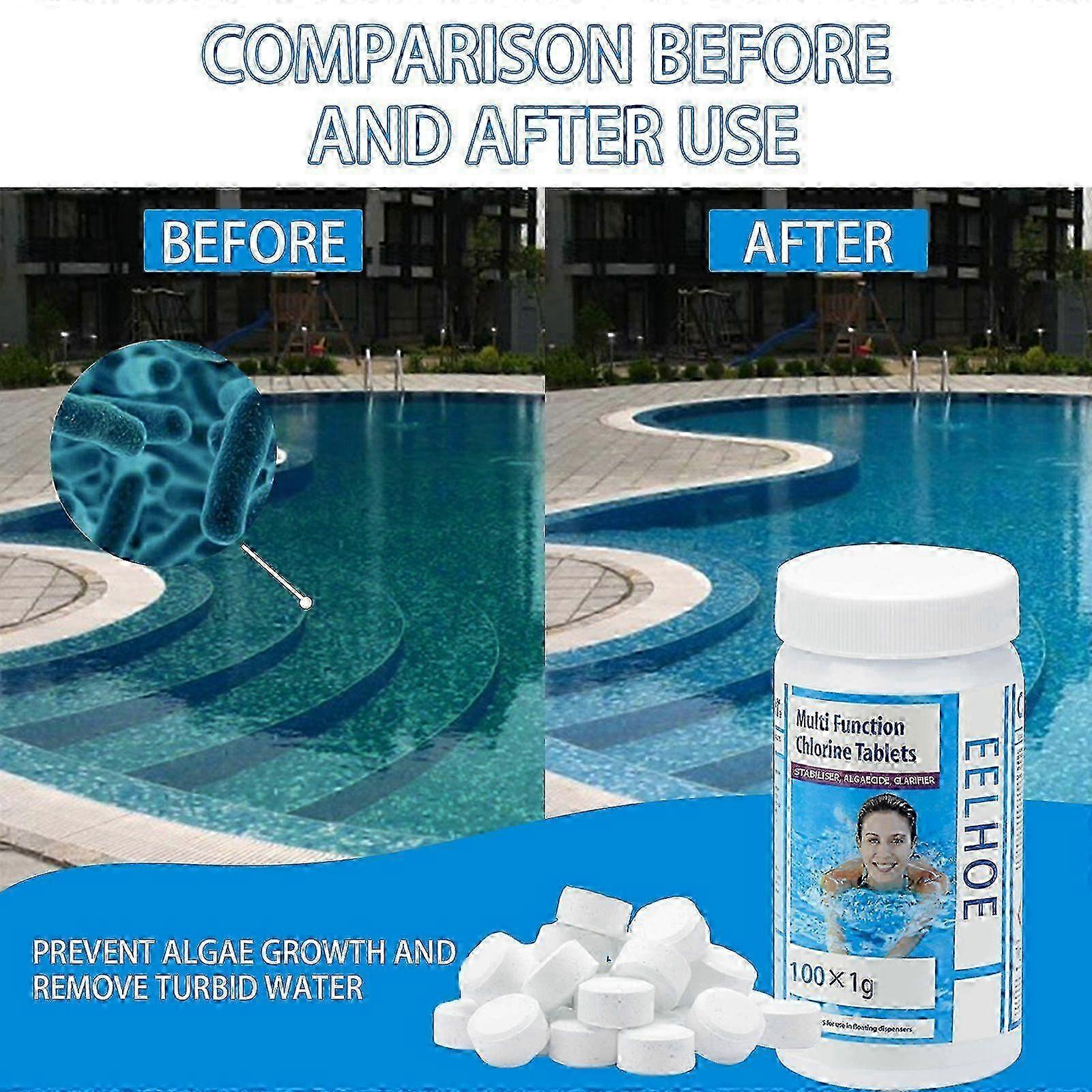 2025 Clearwater multifunction chlorine tabs Swimming Pool Algae Remover Clean & Clear Effervescent Tablets