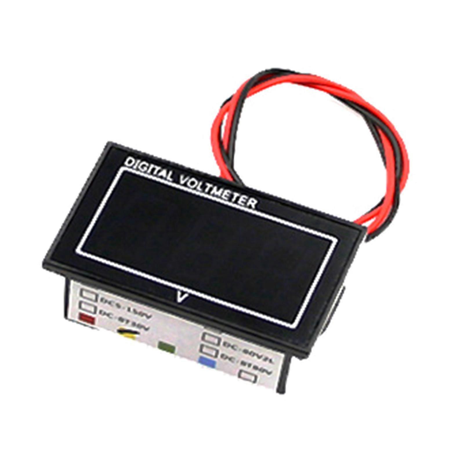 DC5-130V Digital Voltage Meter Waterproof LED Voltmeter 0.56'' Voltage Gauge Panel Battery Monitor for Golf Cart Car  Red