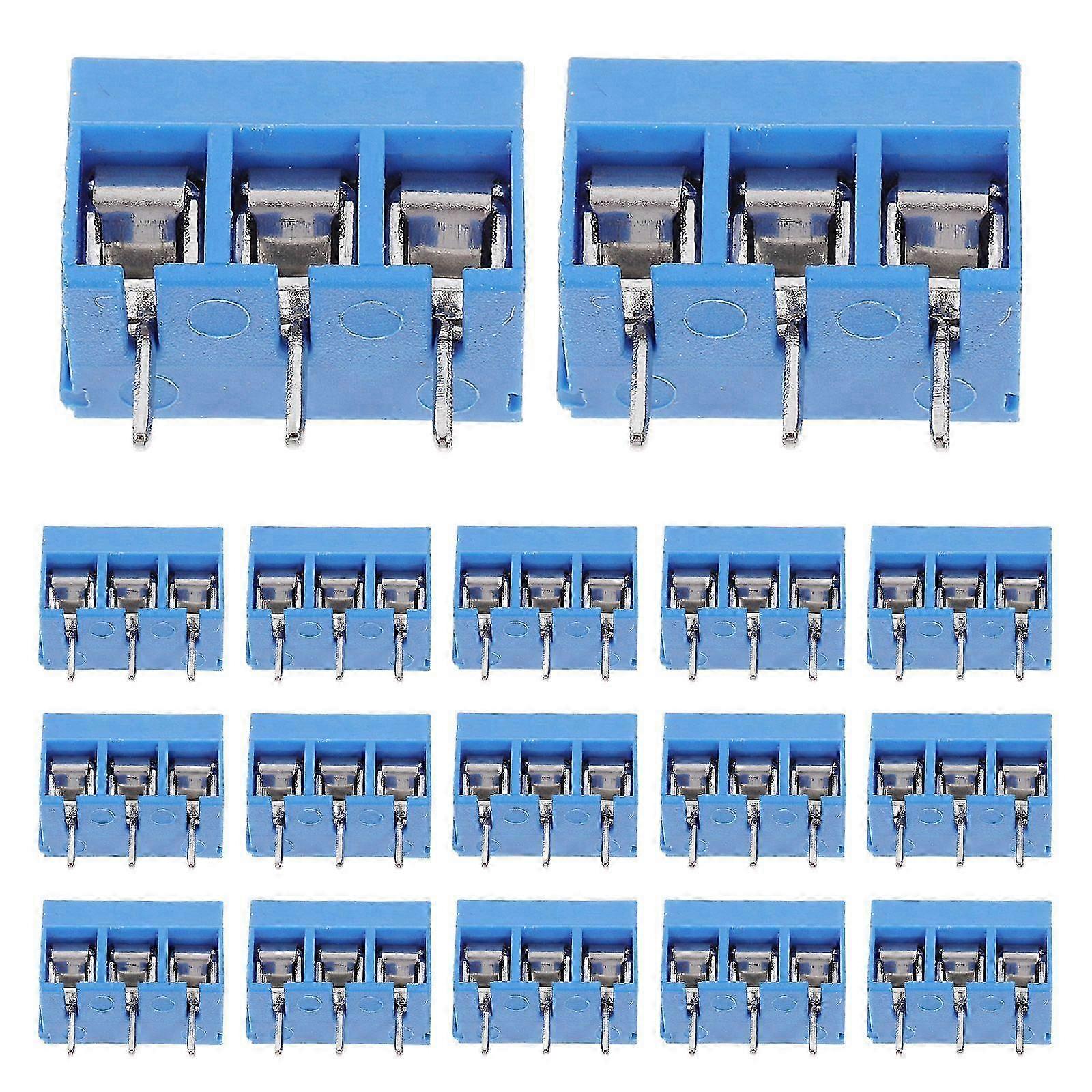 20pcs PCB Screw Terminal Block Connectors Easy Installation High-Efficiency Electronics Projects and DIY Applications Terminal Blocks