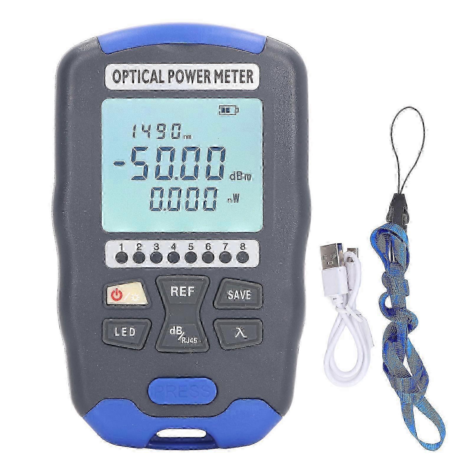 w Fiber Optic Power 10 Wavelength 850‑1650nm Net Cable Wire Tester LED Light Optical Meter ‑50‑+26dBm