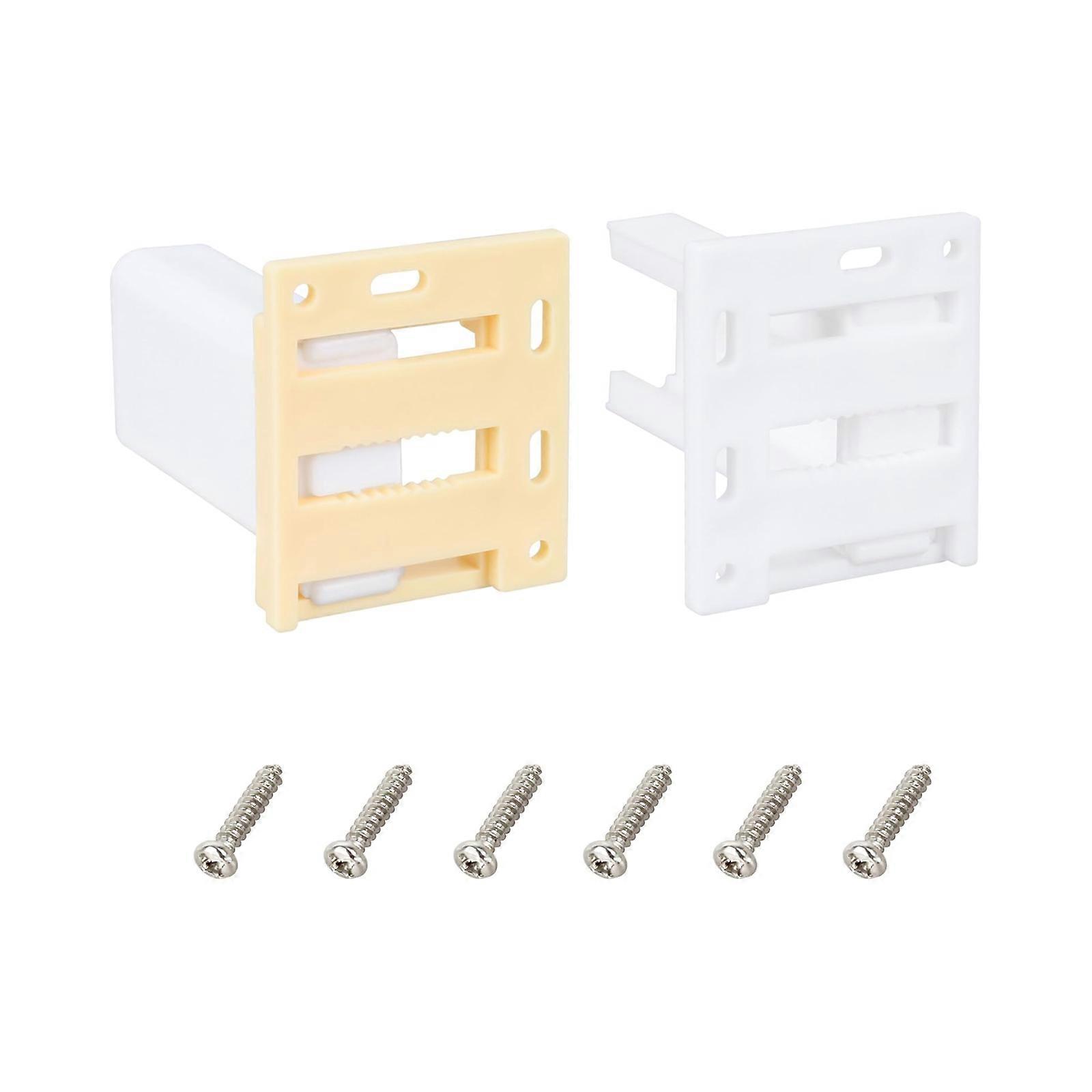 Pack of 2 Plastic Drawer Slide Sockets with Adjustable Base for Bottom and Side Mounting Cabinet Hardware Replacement Multicolor