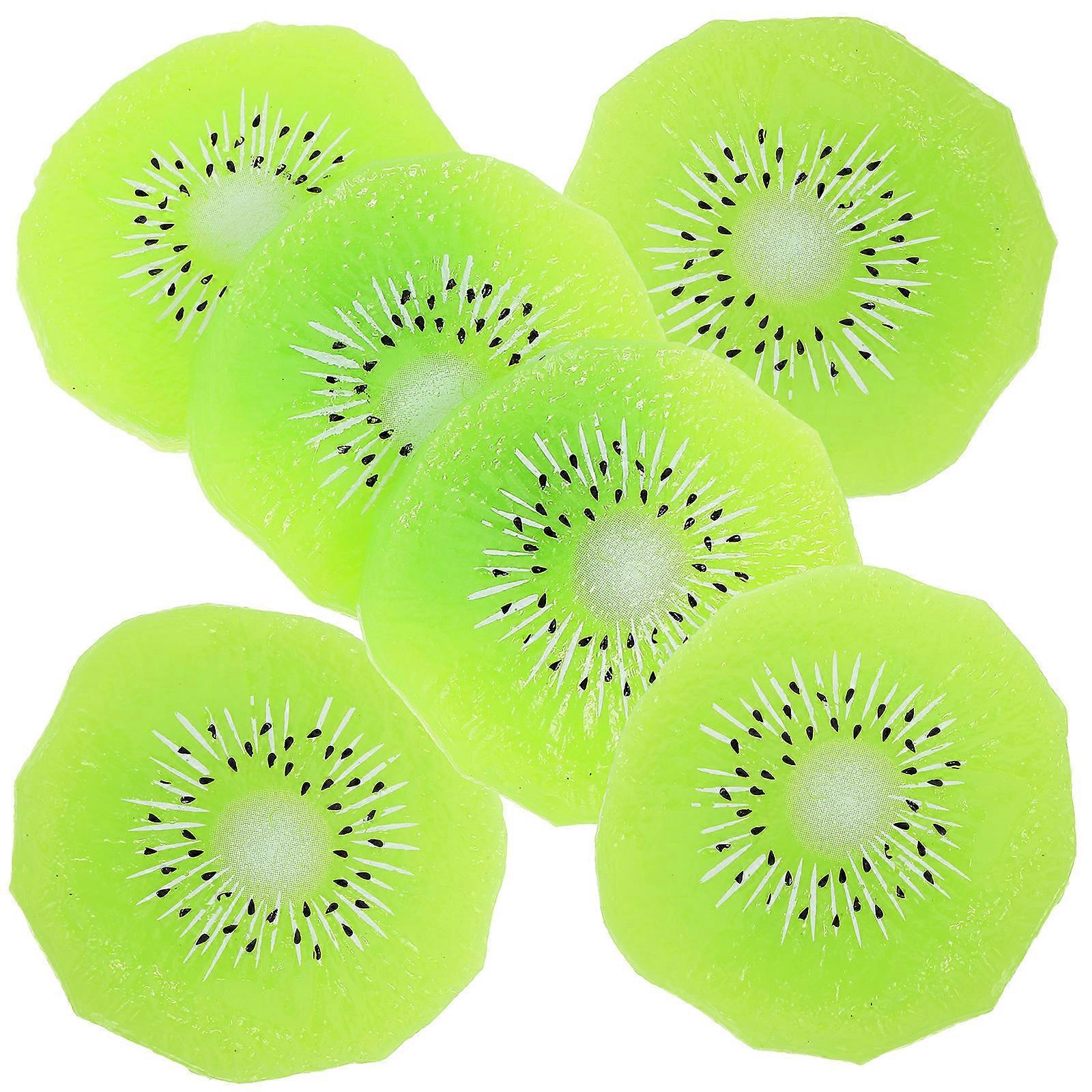 Simulation Kiwi Slice Artificial Kiwifruit Slice Model for Decor 18Pcs
