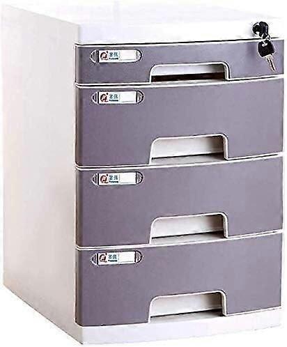 File Cabinet with Lock, 4 Drawer Large Capacity Desktop Storage Box for Office Documents