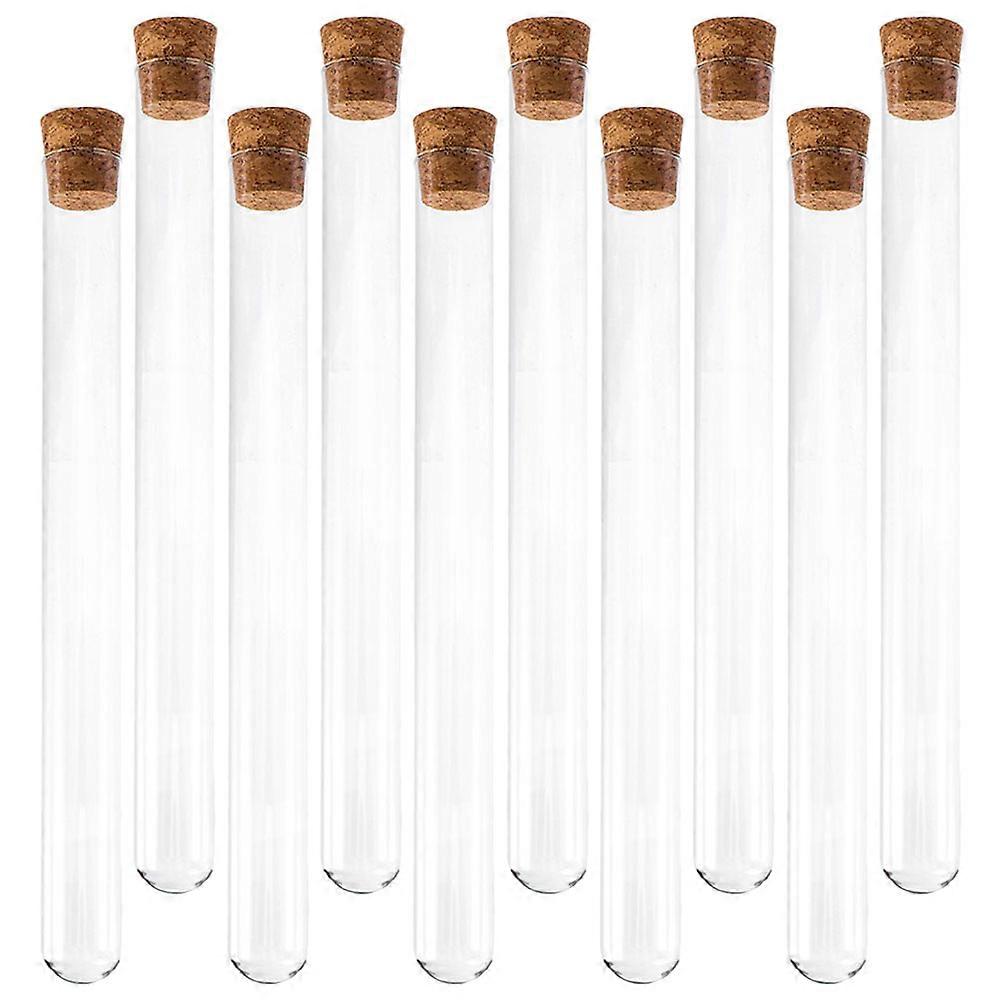 Glass Test Tubes with Cork Stoppers for Storage Versatile Lab Use 10pcs
