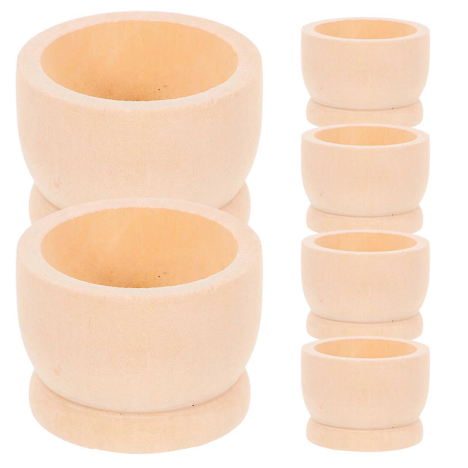 Wooden Easter Egg Stand for Storage 6Pcs Boiled Egg Holder Set