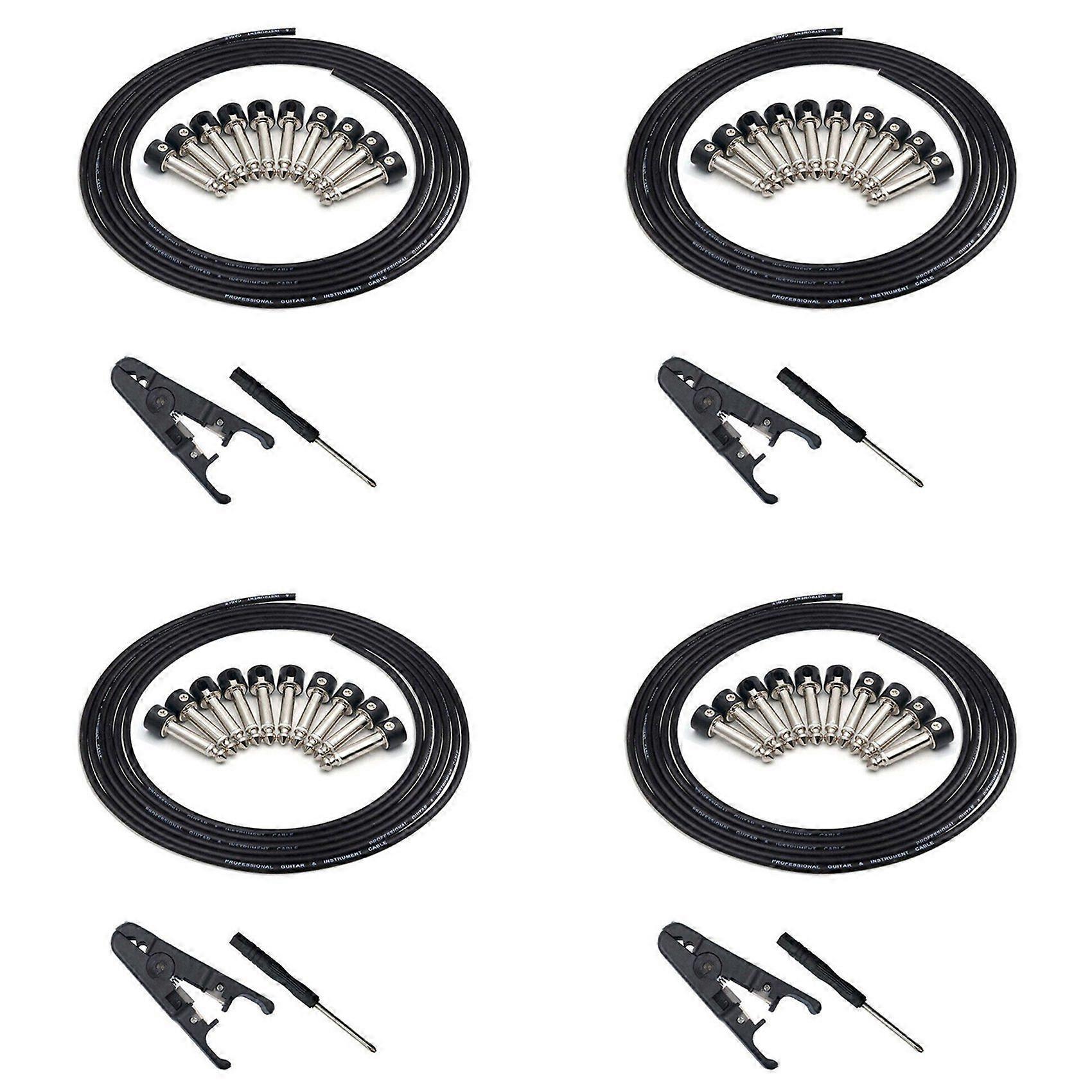 4X Solderless Connectors Design Guitar Cable Diy Guitar Pedal Patch Cable Kit