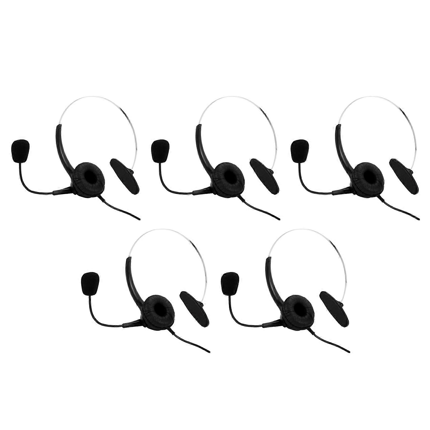 5X RJ9 Call Center Headphone Monaural Headphone Noise Reduction Headset Call Headphone with Mic