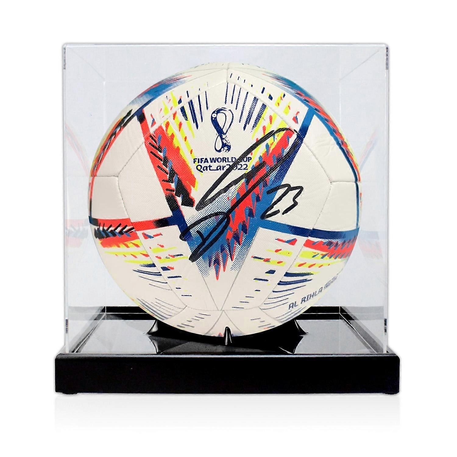 Emi Martinez Signed 2022 World Cup Football. Display Case