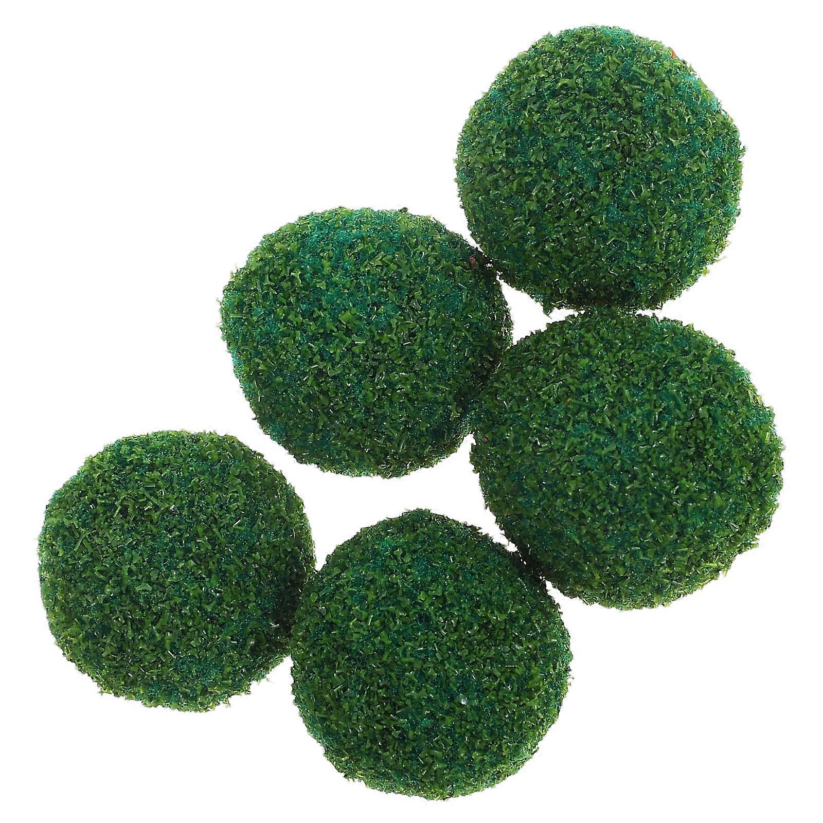 Simulated Grass Balls for Sand Table Models with 5Pcs Craft Decoration