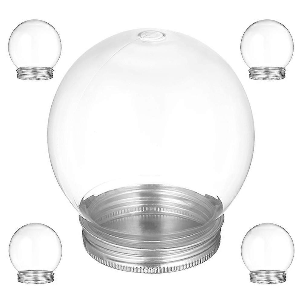 Transparent Snow Globe Jar Plastic Snow Globe for Storage 5Pcs Set