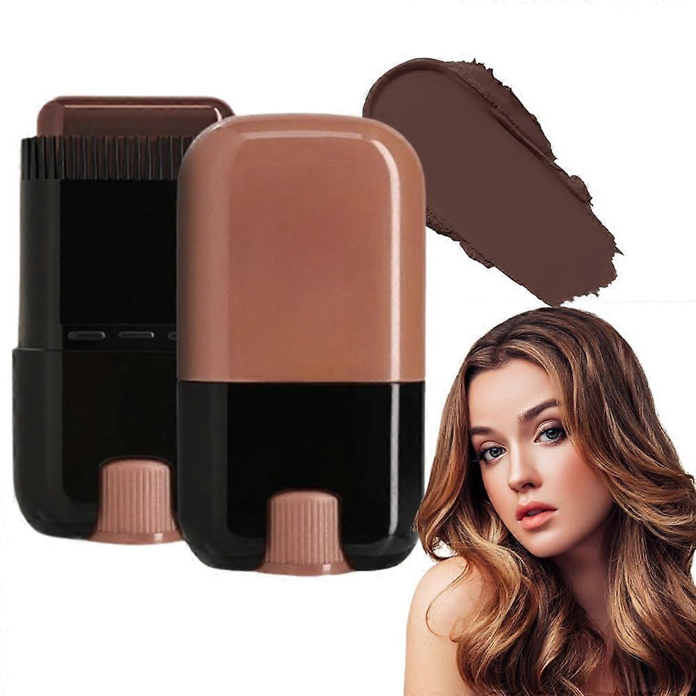 2 in 1 Hair Dye Comb with Root Touch Up Stick for Instant Gray Coverage, Brown, 1 Count